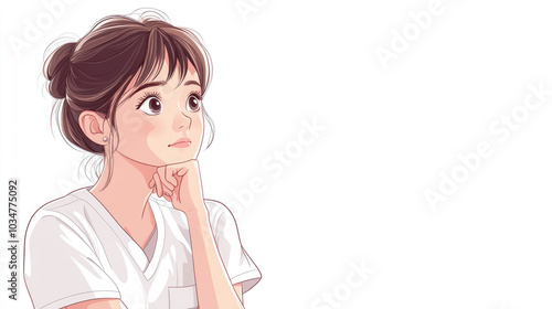 Young female nurse, cute style, cartoon pattern illustration