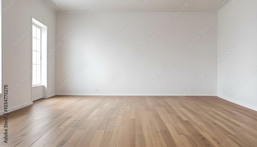 Empty room with wooden floor and white wall. Empty room with wooden floor and white wall.