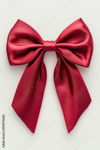 Red bow isolated on white background.