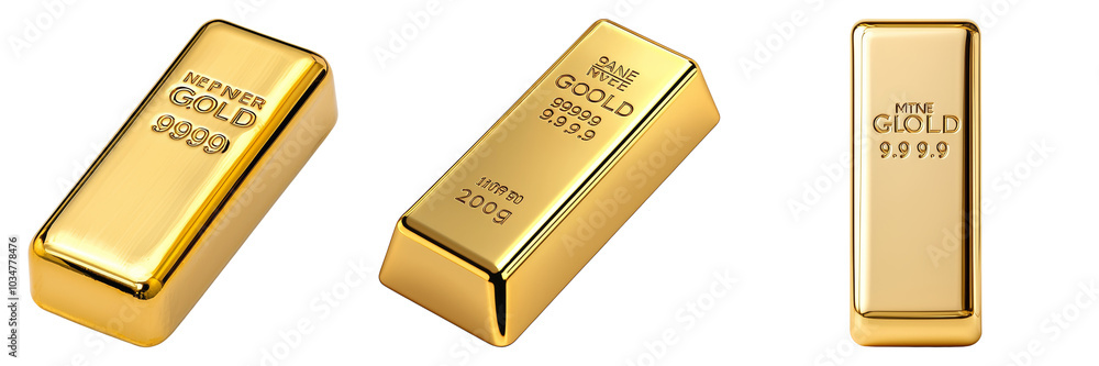 Shimmering Gold Bars Displayed Elegantly Isolated on Transparent Background Shimmering Gold Bars Displayed Elegantly Isolated on Transparent Background