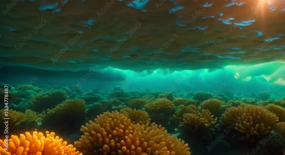 Glowing Water Against Coral Reefs Glowing Water Against Coral Reefs