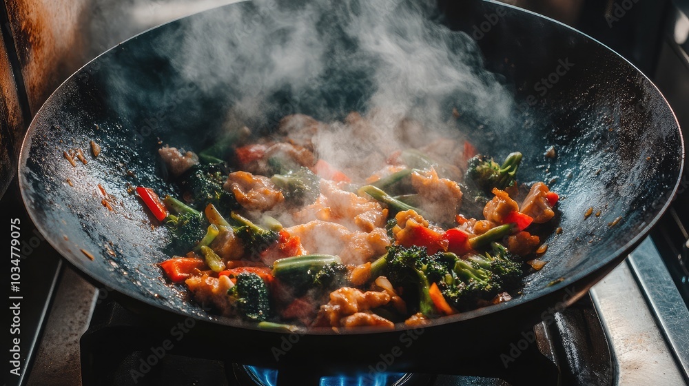 Sizzling Stir-Fry with Smoke and Vegetables Sizzling Stir-Fry with Smoke and Vegetables
