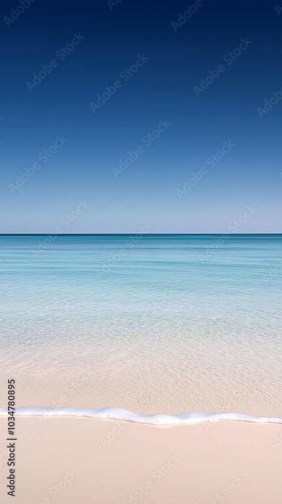 Simple beach scene with vast horizon and blue water Simple beach scene with vast horizon and blue water
