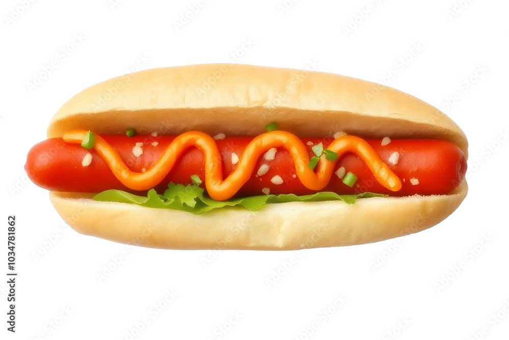 Delicious hotdog image isolated on transparent background Delicious hotdog image isolated on transparent background