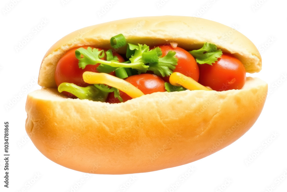 Delicious hotdog image isolated on transparent background Delicious hotdog image isolated on transparent background