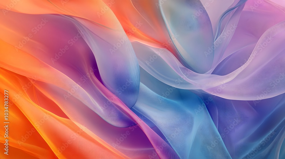 Graceful swirling ribbons of color intertwining softly creating a calm dynamic flow Graceful swirling ribbons of color intertwining softly creating a calm dynamic flow