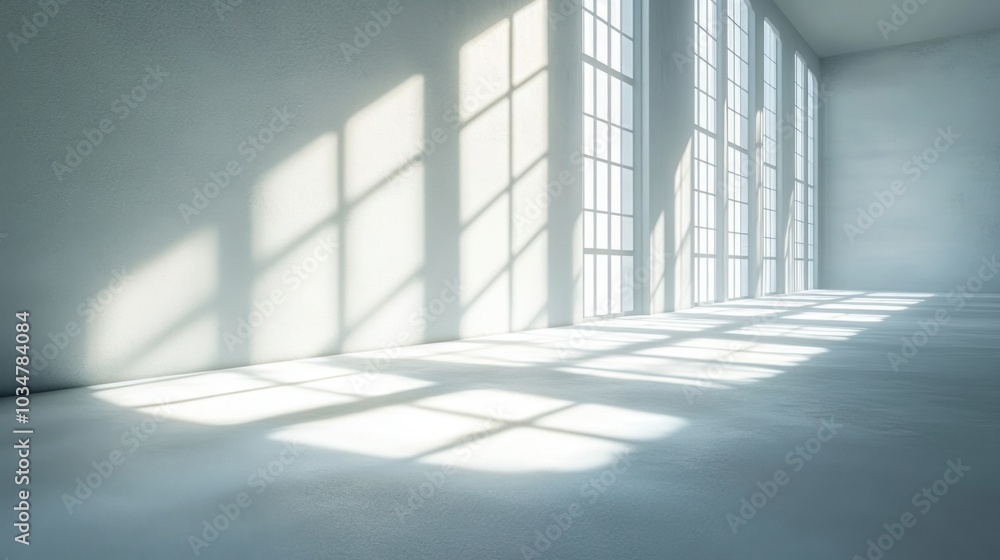 Fototapeta premium Abstract Artwork Featuring White Background with Soft Grey Shadows, Ideal for Modern Interior Design and Creative Projects