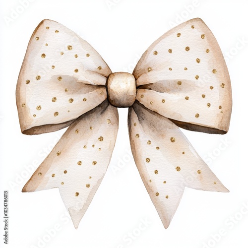 Elegant Glittering Christmas Bow Clipart