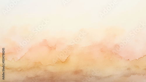 Abstract horizontal watercolor background. Hand drawn vector texture. Brush stroked painting pastel color watercolour