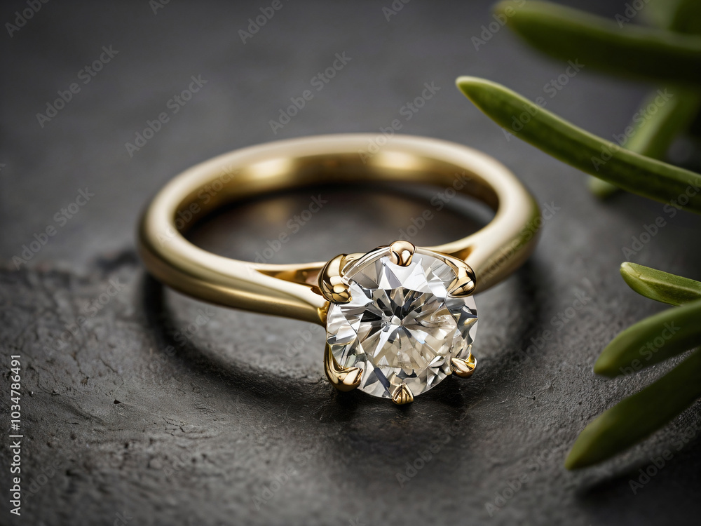 Wedding ring adorned with a dazzling diamond. Wedding ring adorned with a dazzling diamond.