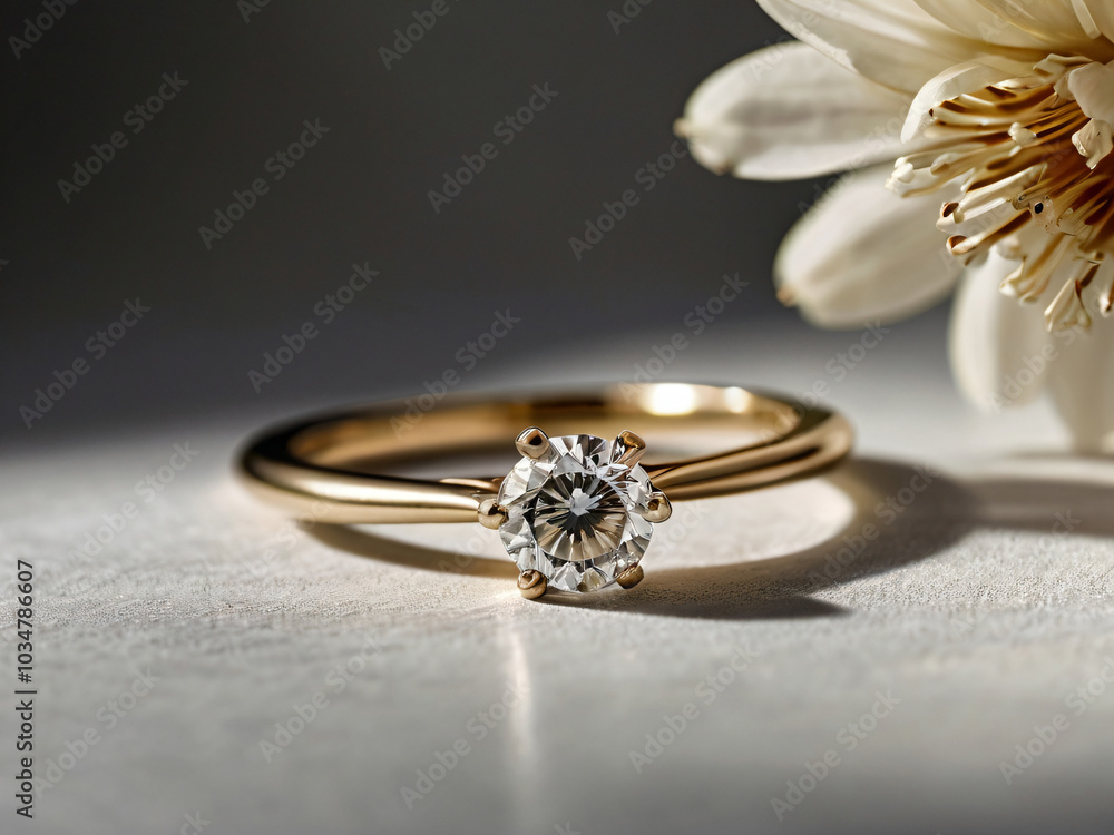 Wedding ring adorned with a dazzling diamond. Wedding ring adorned with a dazzling diamond.
