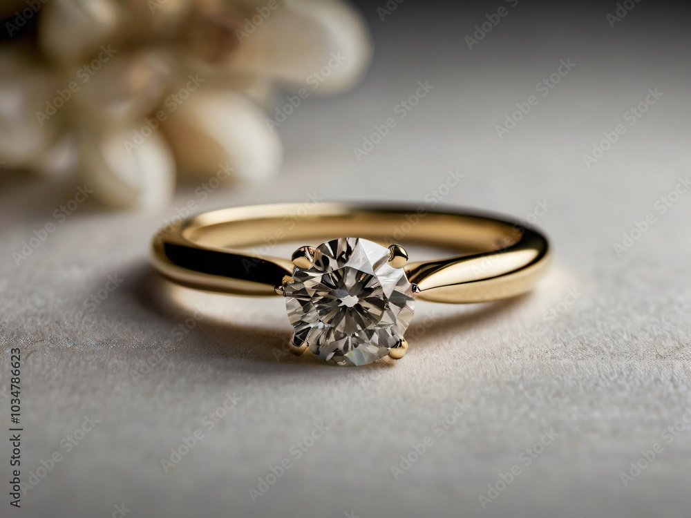 Wedding ring adorned with a dazzling diamond. Wedding ring adorned with a dazzling diamond.