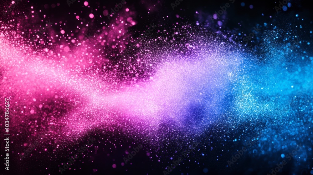 Obraz premium Colorful Glitter Particles in Motion Effect