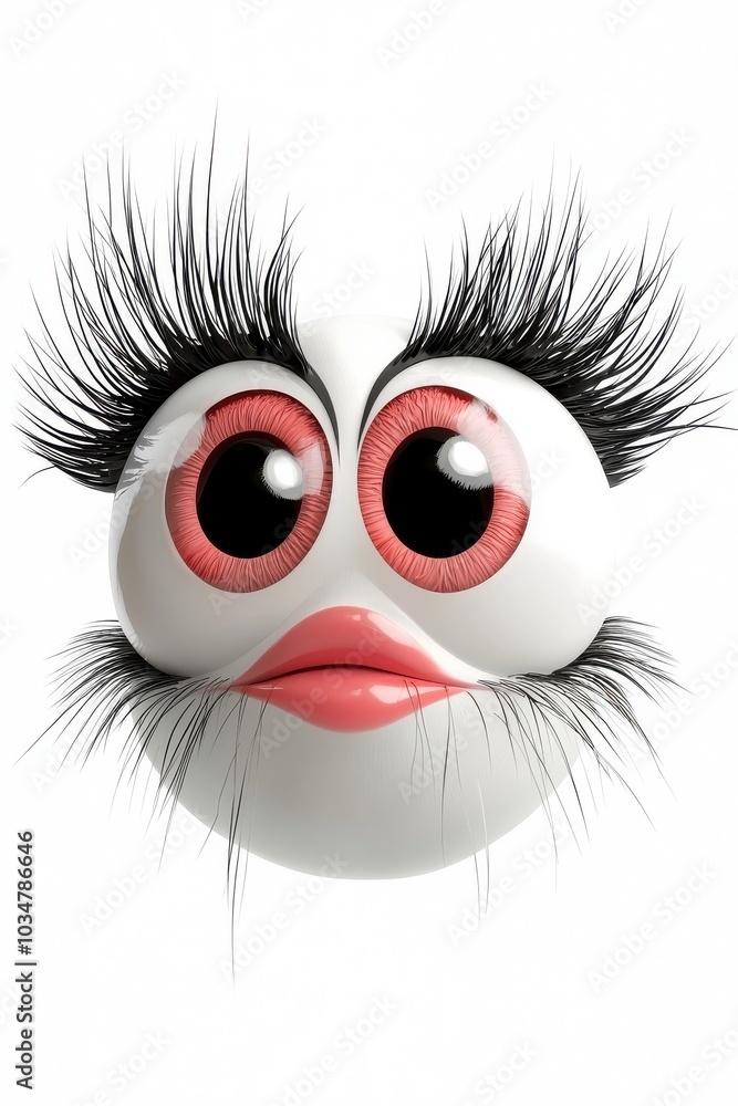 Fototapeta premium 3D cartoon mascara character, isolated on white background.