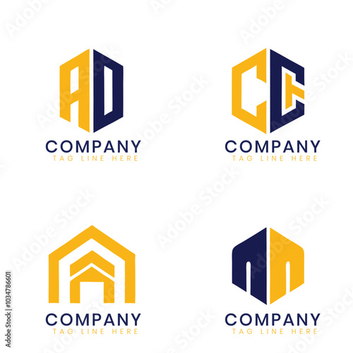 Set of modern corporate business brand logo design