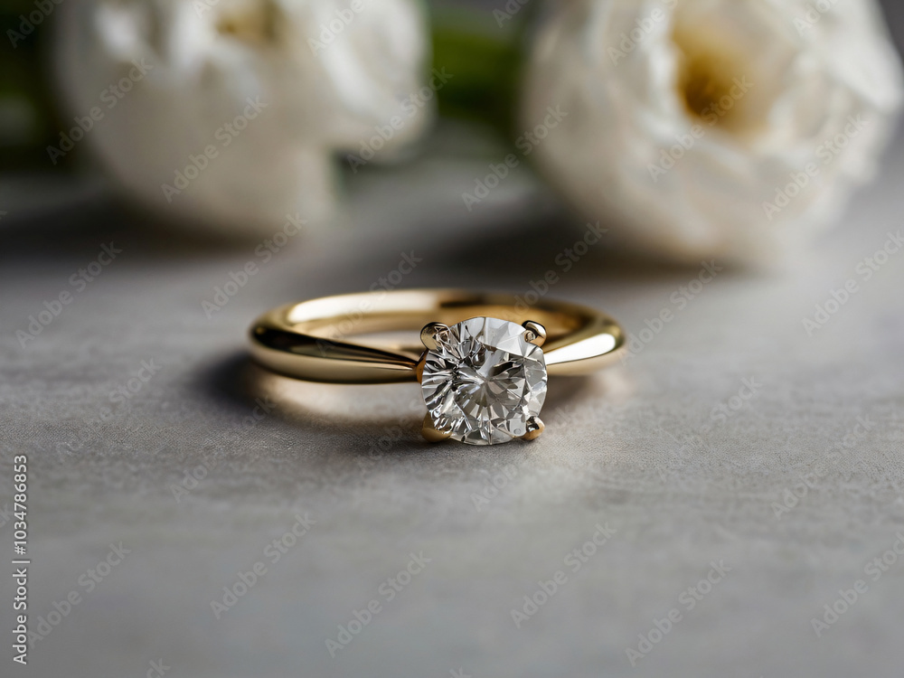 Wedding ring adorned with a dazzling diamond. Wedding ring adorned with a dazzling diamond.