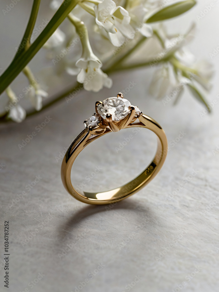Diamond-studded wedding ring in a classic design. Diamond-studded wedding ring in a classic design.