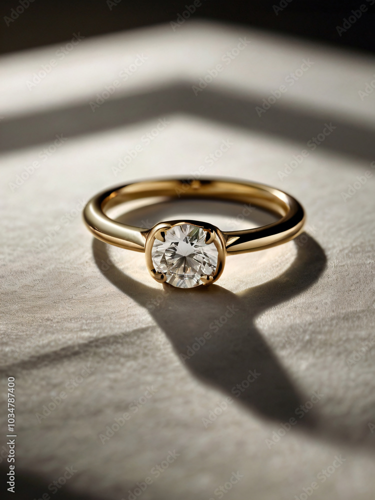 Elegant wedding ring featuring a brilliant diamond. Elegant wedding ring featuring a brilliant diamond.