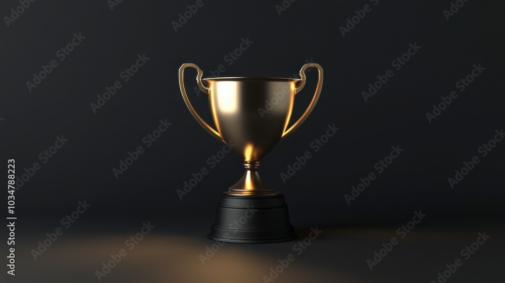 Elegant Gold Trophy on Dark Background Display Elegant Gold Trophy on Dark Background Display