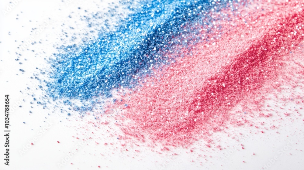 Colorful Glitter Spread on White Background Colorful Glitter Spread on White Background