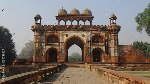 Humayuns Gate of Purana Qila Fort photo