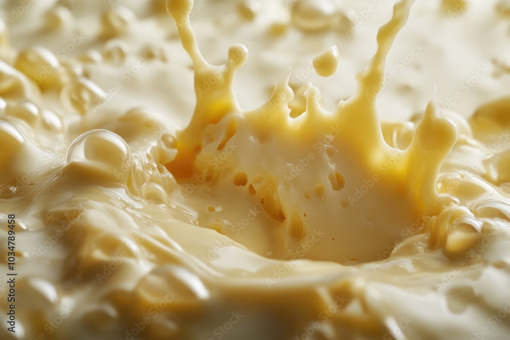 A Close-Up of Condensed Milk Splashing A Close-Up of Condensed Milk Splashing