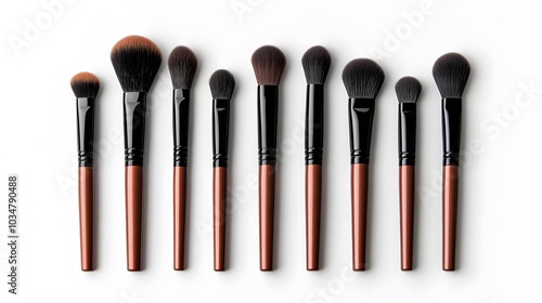 Professional makeup tools. Makeup tools brushes. Flat composition. 