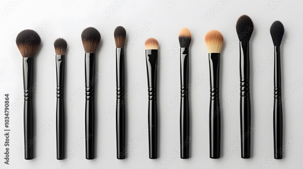 Professional makeup tools. Makeup tools brushes. Flat composition. Professional makeup tools. Makeup tools brushes. Flat composition.