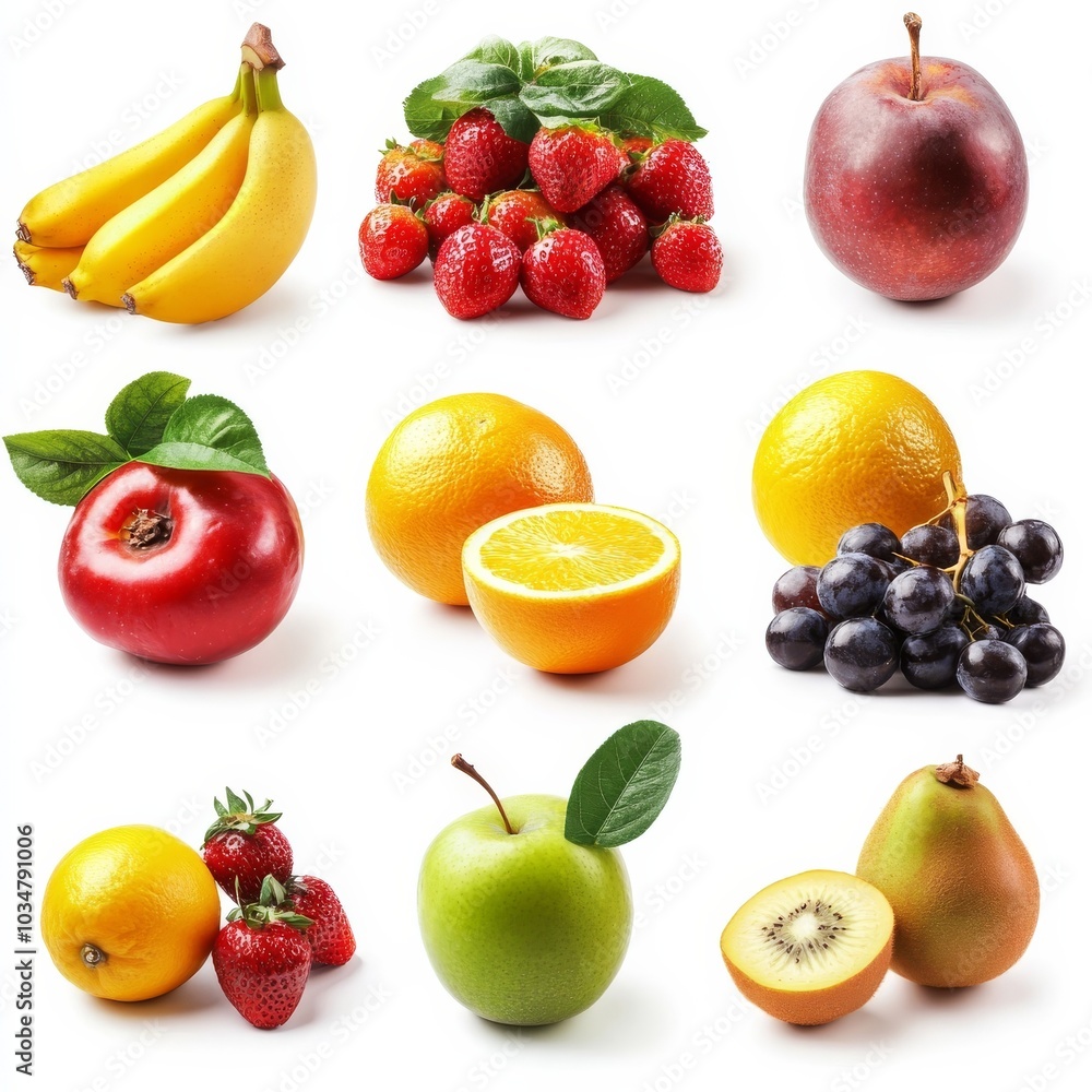 Fruits on white background Fruits on white background