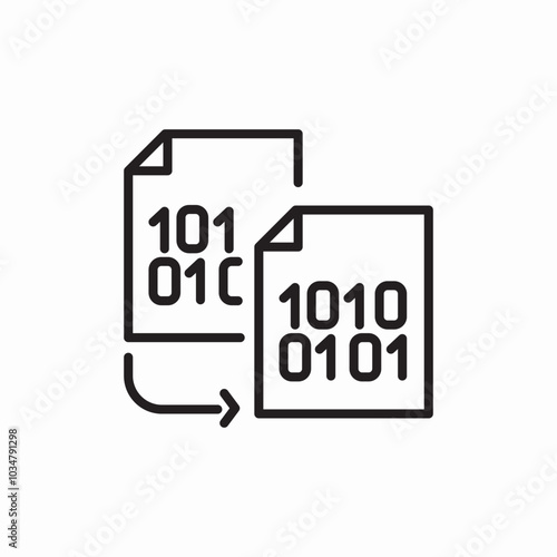 binary code files swap icon sign vector