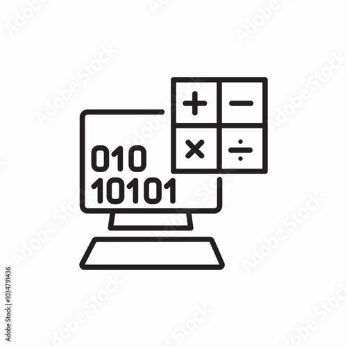 binary code computer calculator icon sign vector