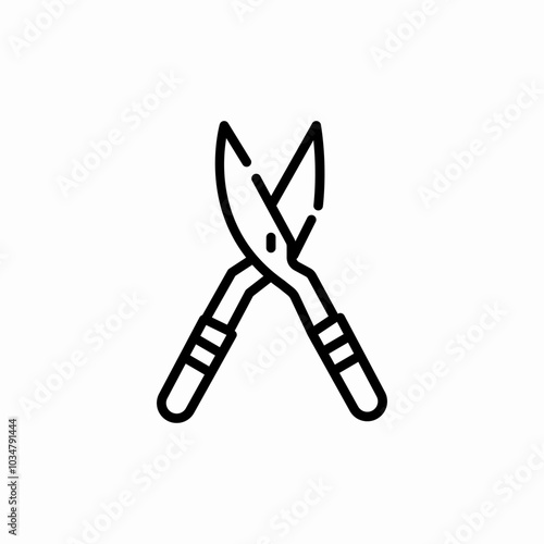 bush shears icon sign vector