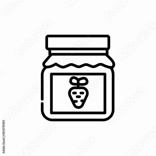 carrot jam jar icon sign vector