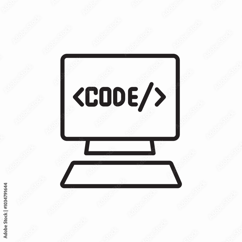computer code programming icon sign vector computer code programming icon sign vector