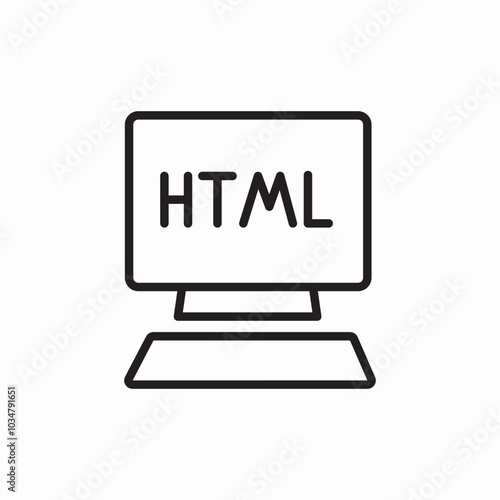 computer html code icon sign vector
