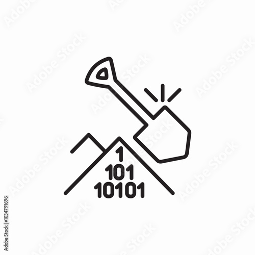 crypto mining icon sign vector