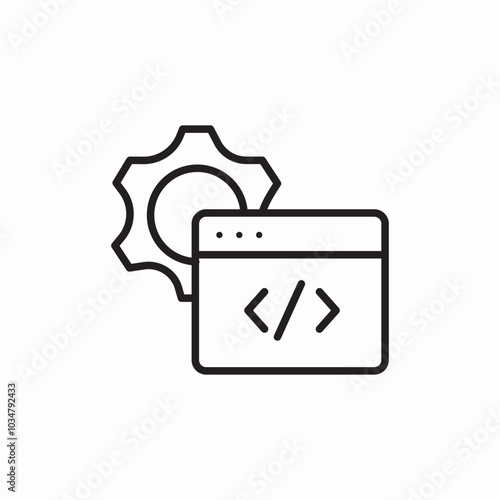 website code settings icon sign vector