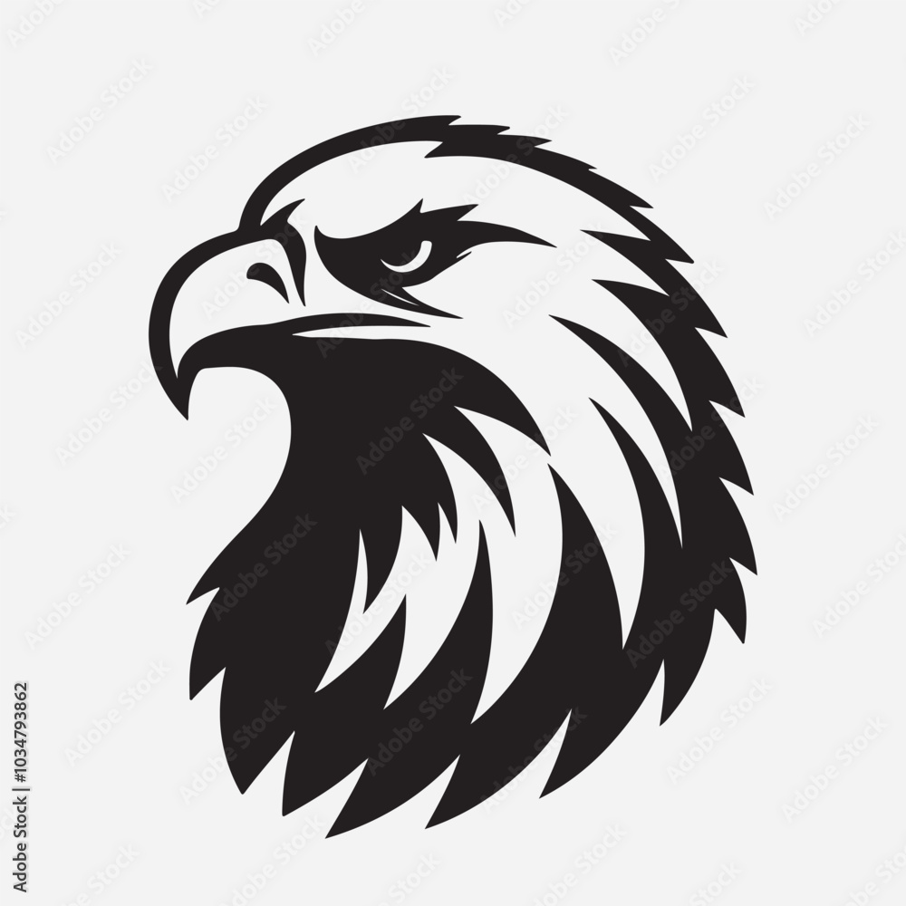 Fototapeta premium Eagle head silhouette logo iconic image. Silhouette eagle image. Eagle head for logo