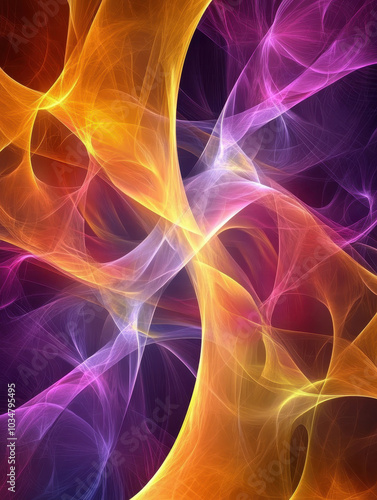 Colourful swirls of light and energy blending in vibrant hues.