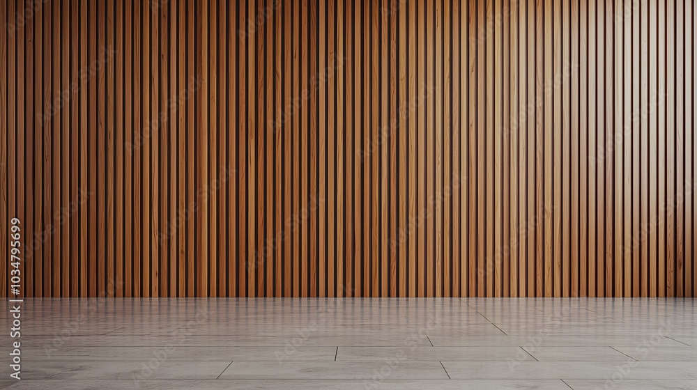 Sleek Modern Interior with Vertical Wooden Panels Sleek Modern Interior with Vertical Wooden Panels