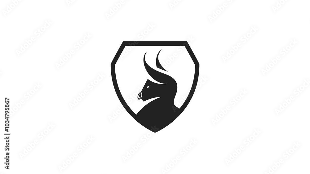 Animation image of a bull identity logo of a national conservation park. Big and strong bull mascot concept for a rodeo show. Animation image of a bull identity logo of a national conservation park. Big and strong bull mascot concept for a rodeo show.