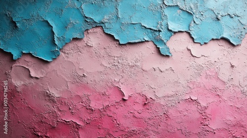 A Close-Up View of a Vibrant Teal, Pink, and Blue Urban Wall Texture, Perfect for Urban Art Projects and Design Backgrounds