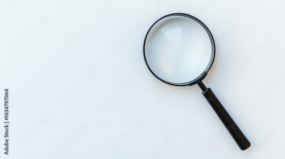 Magnifying Glass on a Plain White Background
