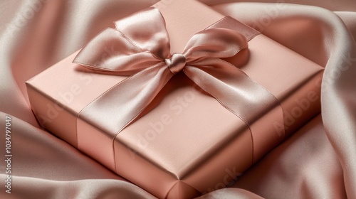 Elegant Gift Box on Soft Satin Background