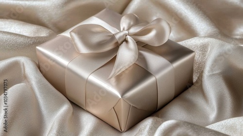 Elegant Gift Box on Soft Satin Fabric