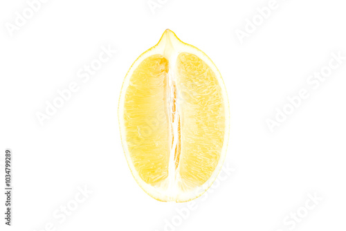 Yellow lemon sliced isolated on white background, Fresh lemon fruit, Ripe fruit photo