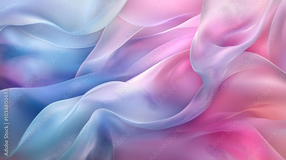 Obraz premium Swirling ribbons of soft color flowing gracefully and intertwining creating calmness
