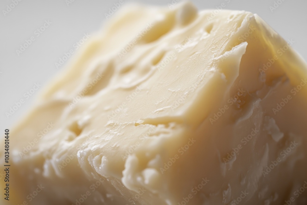 Close-up of a Textured Block of White Cheese