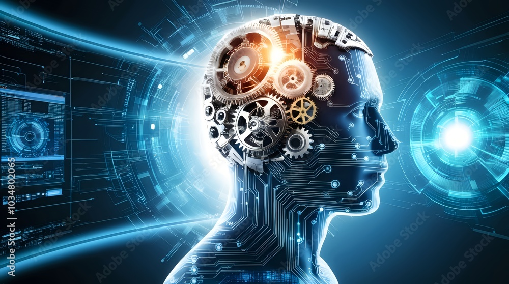 graphical representation of the human head in mechanical display graphical representation of the human head in mechanical display