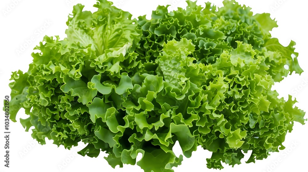 Obraz premium Lettuce on a white background, realistic photographic style, high-resolution digital photography
